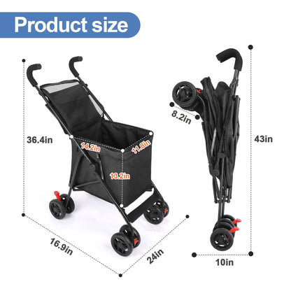 Multifunctional Folding Cart — Portable Market Trolley, Pet Stroller & Picnic Bag Carrier