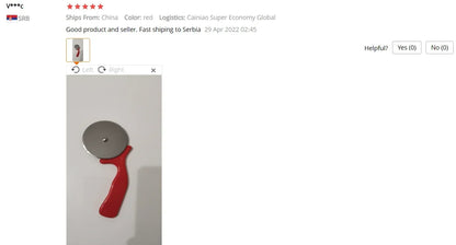 Stainless Steel Pizza Cutter Wheel — Sharp Pastry Roller for Pizza, Cake & Cookie