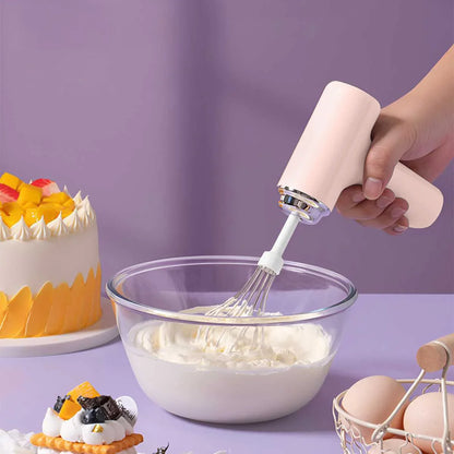 Wireless Electric Egg Beater — Handheld Food Mixer with 3 Speed Settings