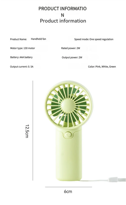 Mini Handheld Fan – Portable Personal Cooler for Summer