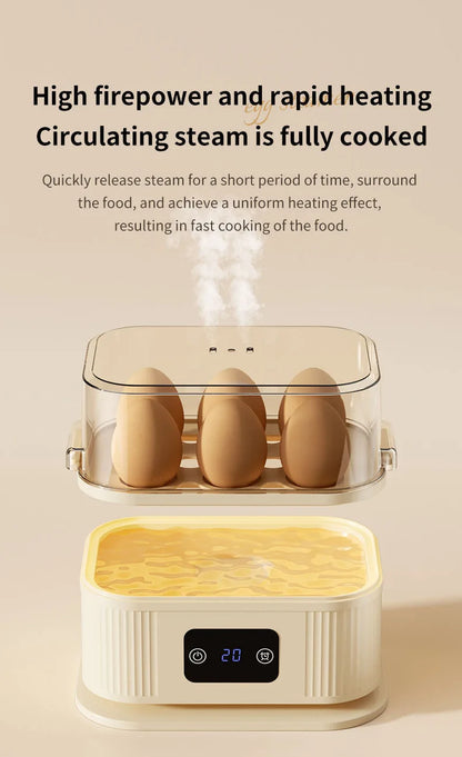 TINSOL 200W Multifunctional Electric Egg Cooker — Smart Steamer with Timer