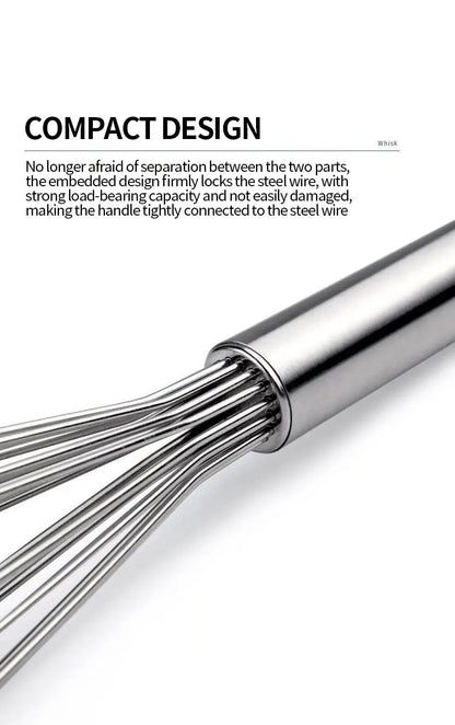 Stainless Steel Manual Egg Beater — Hand Whisk for Baking & Cooking