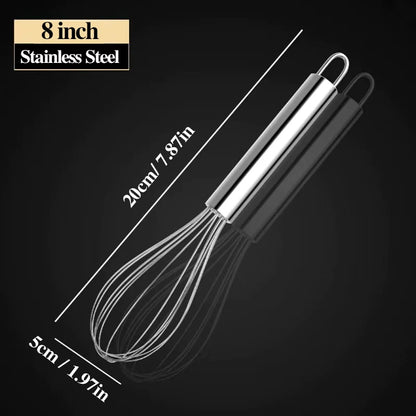 Stainless Steel Manual Egg Beater — Hand Whisk for Baking & Cooking