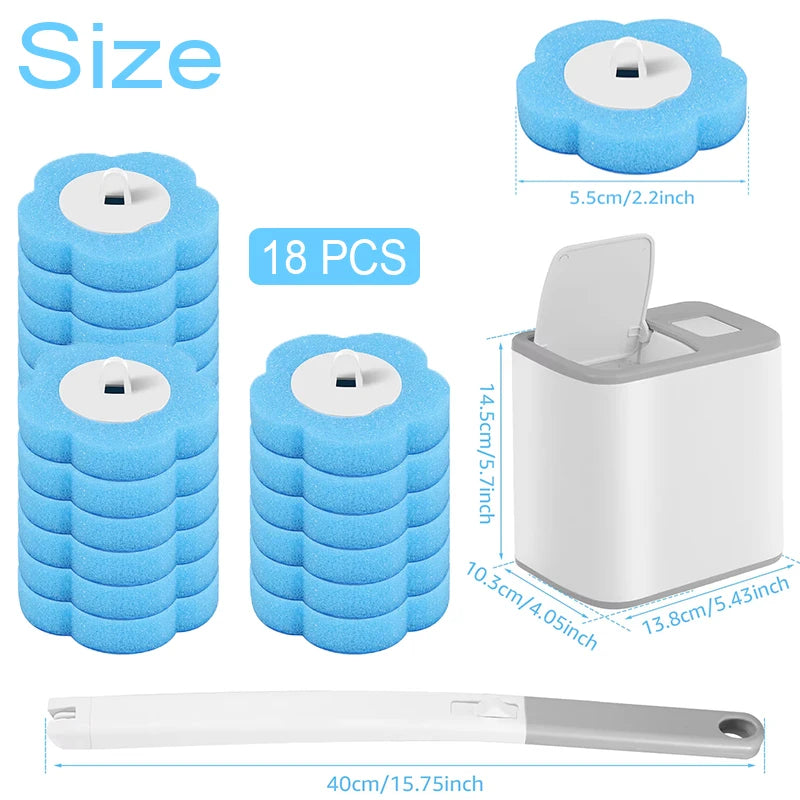 Disposable Toilet Brush – One-Click Replacement Heads, Wall Mounted