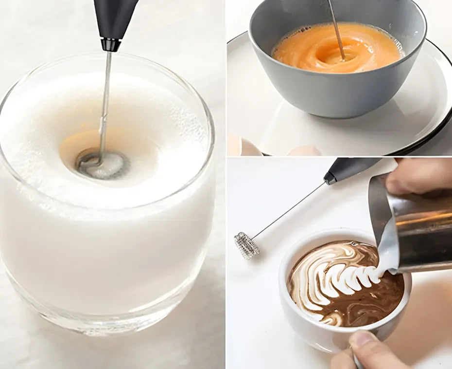 2-in-1 USB Rechargeable Electric Egg Beater & Milk Frother — Double Head Whisk