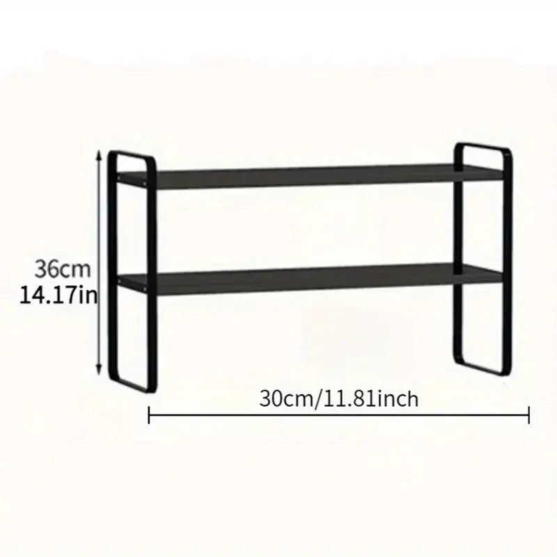 LUSQI 2-Tier Desktop Bookshelf — Student Desk Shelf Rack for Office, Computer Desk & Home