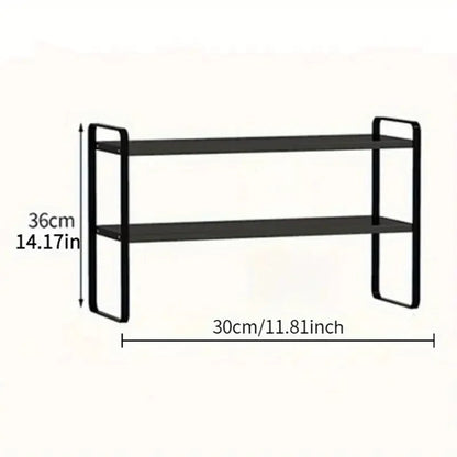 LUSQI 2-Tier Desktop Bookshelf — Student Desk Shelf Rack for Office, Computer Desk & Home