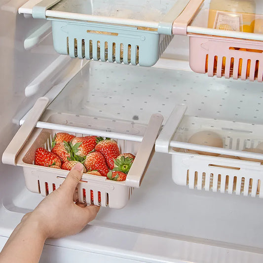 Hanging Fridge Organizer — Egg & Fruit Drawer Basket with Shelf