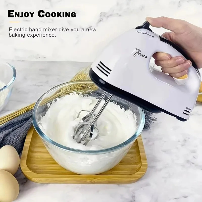 Rechargeable Electric Hand Mixer | 7-Speed Double Whisk