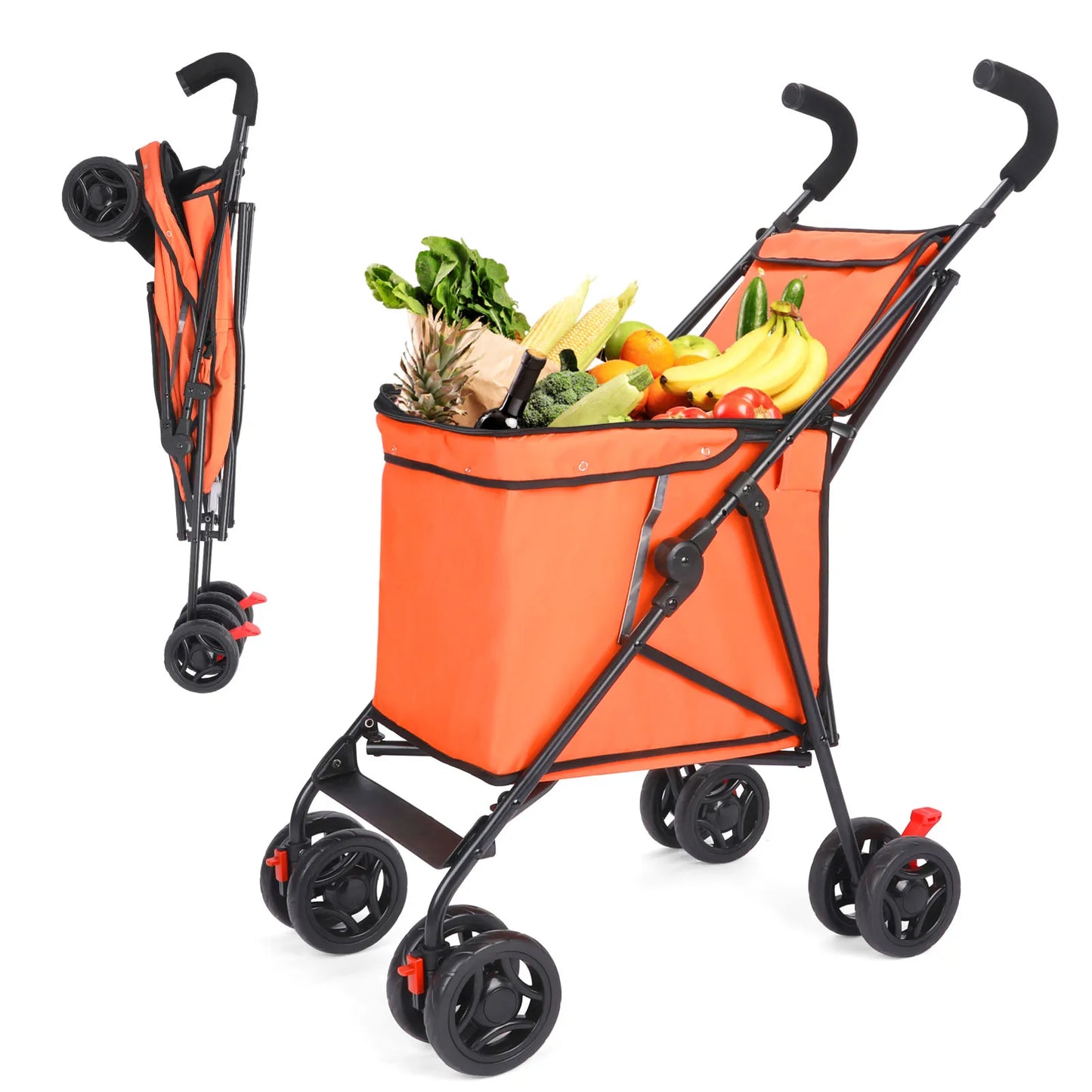 Multifunctional Folding Cart — Portable Market Trolley, Pet Stroller & Picnic Bag Carrier