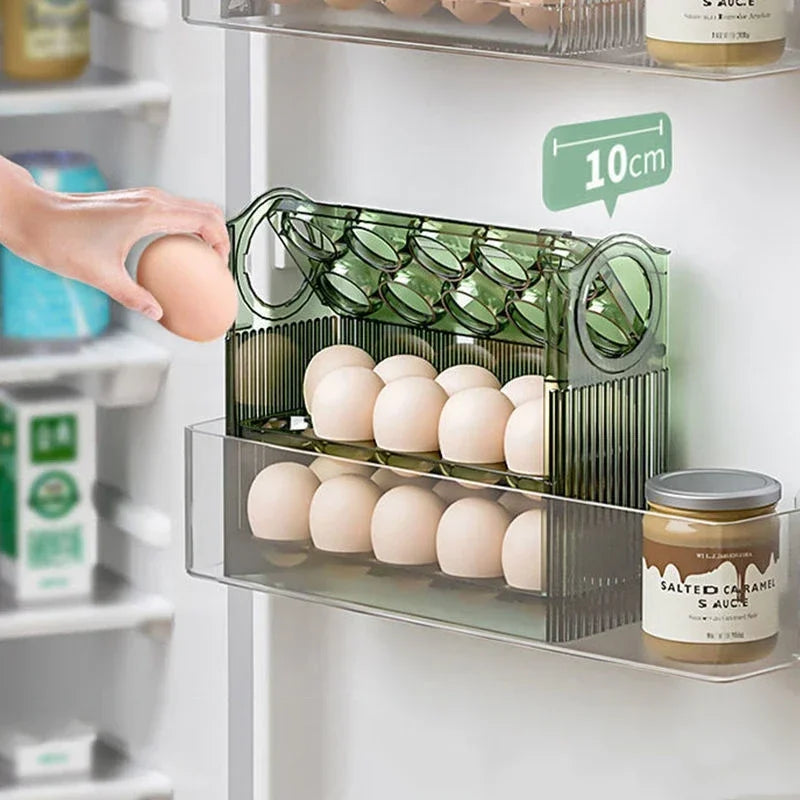 Egg Storage Box with Dispenser — Fresh-Keeping Fridge Organizer