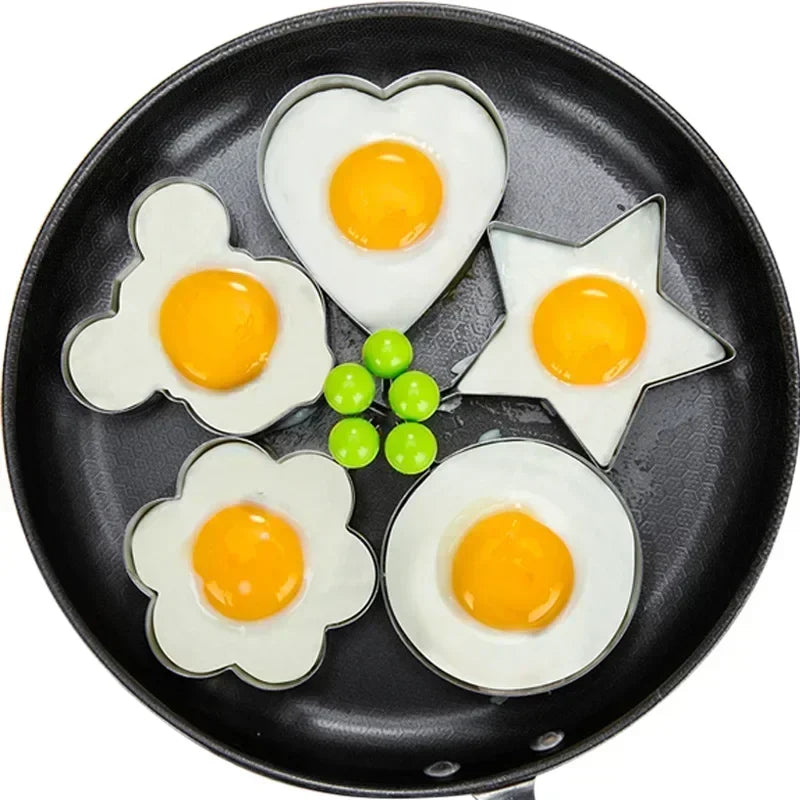 Stainless Steel Egg & Omelette Mold Set — Fun Shapes for Pancakes & Fried Eggs