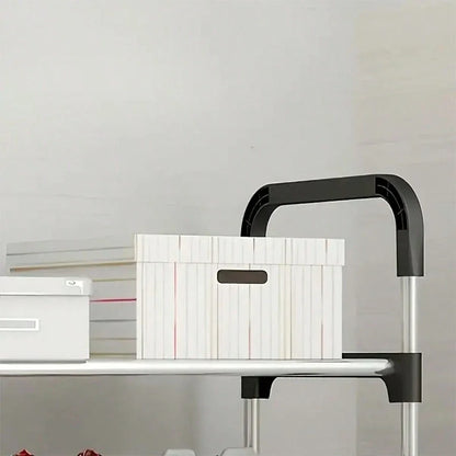 5-Layer Stackable Shoe Rack — Space-Saving Vertical Shoe Storage Cabinet in Black & Blue