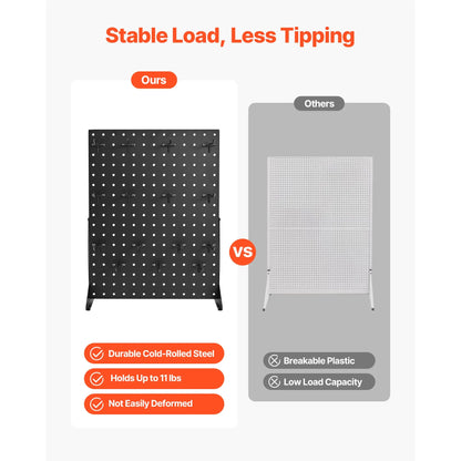 Tabletop Pegboard Display Stand — 17x13in Steel Peg Board with 15 Hooks for Retail & Jewelry