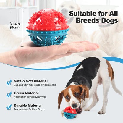 Dog Chew Toy Ball — Teeth Cleaning Leaking Food Interactive Puzzle Ball for Dogs