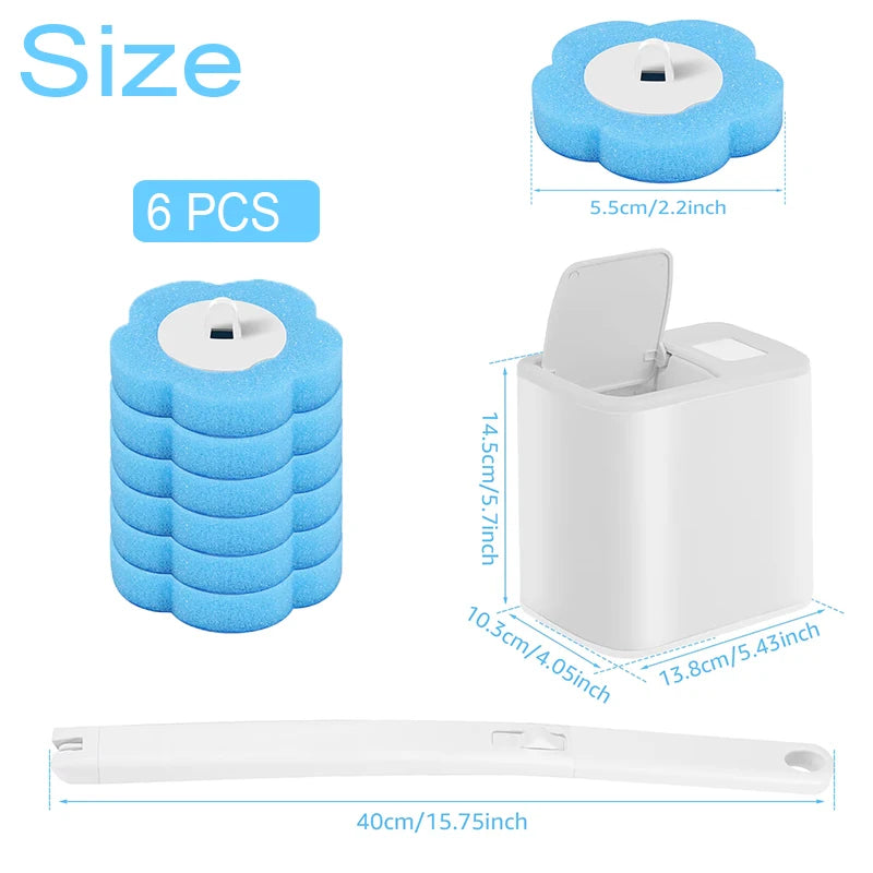Disposable Toilet Brush – One-Click Replacement Heads, Wall Mounted