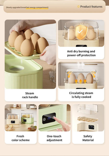 TINSOL 200W Multifunctional Electric Egg Cooker — Smart Steamer with Timer
