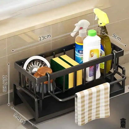 Tap-Mounted Sink Spice Shelf — Compact Kitchen Organizer with Drainage Rack for Utensils