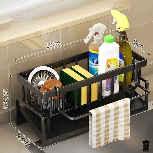 Tap-Mounted Sink Spice Shelf — Compact Kitchen Organizer with Drainage Rack for Utensils
