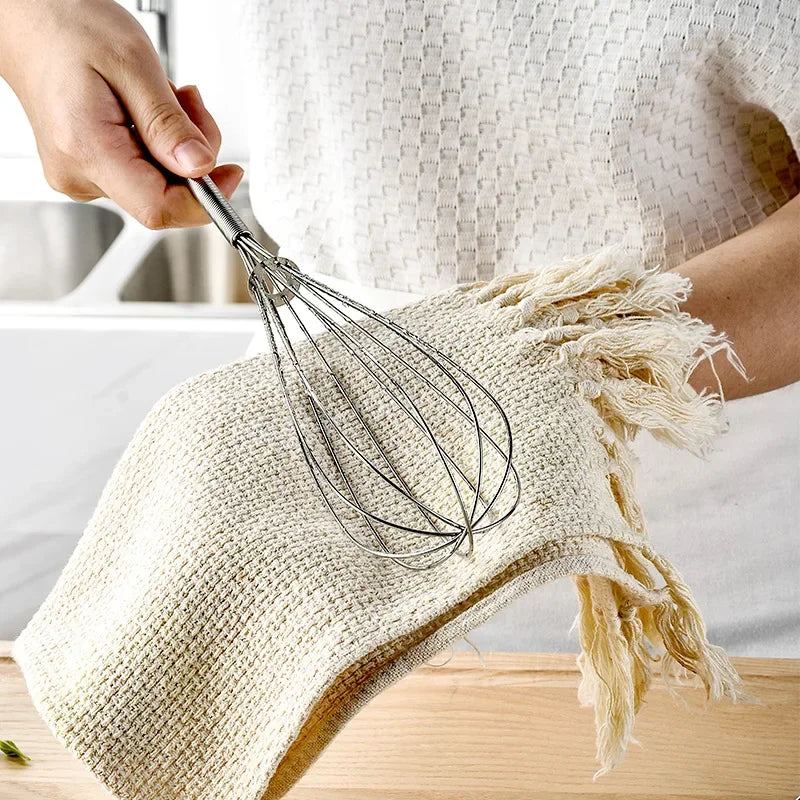 Rotary Manual Egg Beater — Stainless Steel Hand Whisk Mixer