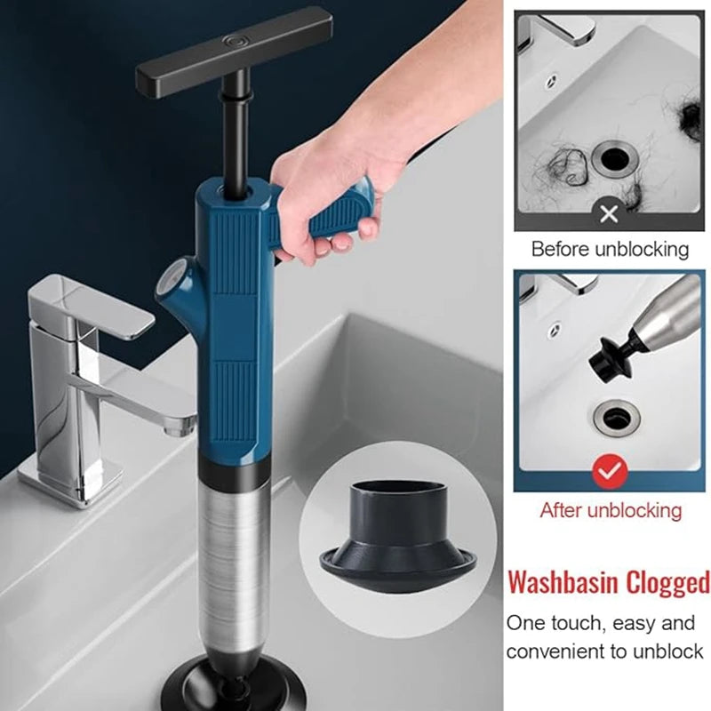 High-Pressure Air Drain Blaster – Toilet & Pipe Unclogger Tool
