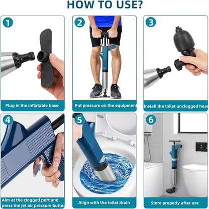 High-Pressure Air Drain Blaster – Toilet & Pipe Unclogger Tool