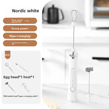 2-in-1 USB Rechargeable Electric Egg Beater & Milk Frother — Double Head Whisk