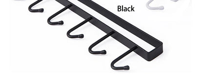 6-Hook Stainless Steel Mug and Cup Holder Rack — Under Cabinet Kitchen Organizer