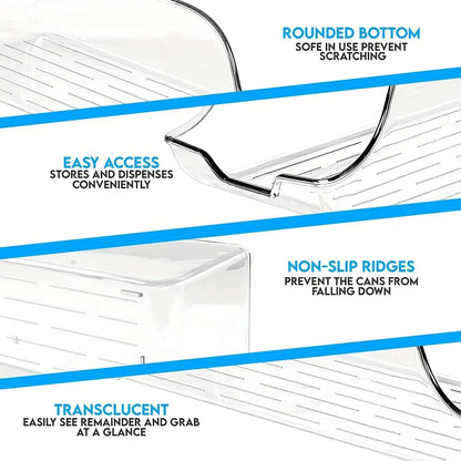 Auto-Rolling Soda Can Dispenser — Fridge & Pantry Organizer Rack