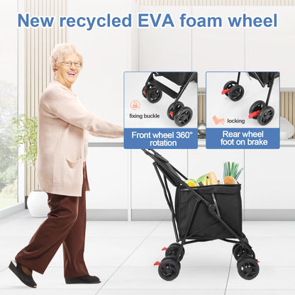 Multifunctional Folding Cart — Portable Market Trolley, Pet Stroller & Picnic Bag Carrier