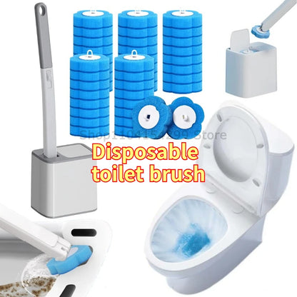 Disposable Toilet Brush – One-Click Replacement Heads, Wall Mounted