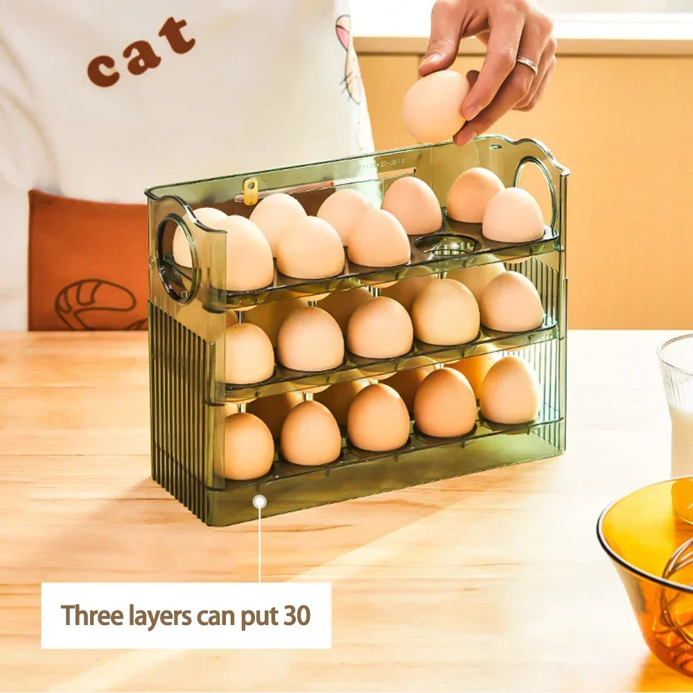 Egg Storage Box with Dispenser — Fresh-Keeping Fridge Organizer