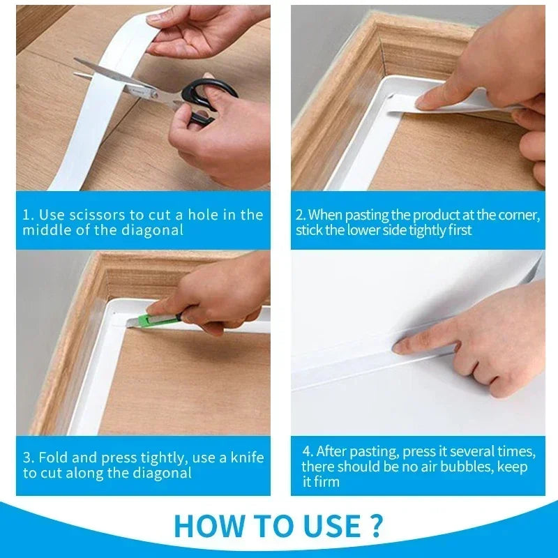 Waterproof Bathroom Sealing Tape — PVC Adhesive Caulk Strip for Sink, Bathtub & Kitchen