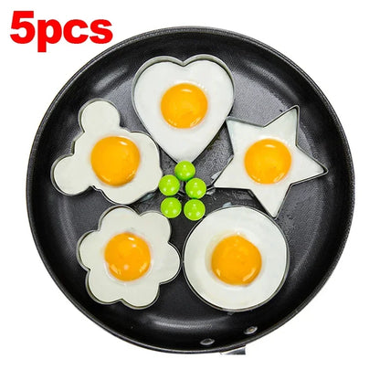 Stainless Steel Egg & Omelette Mold Set — Fun Shapes for Pancakes & Fried Eggs