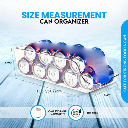 Auto-Rolling Soda Can Dispenser — Fridge & Pantry Organizer Rack