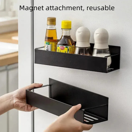 Refrigerator Magnetic Spice Rack — Side Storage Hanging Basket & Space-Saving Kitchen Organizer