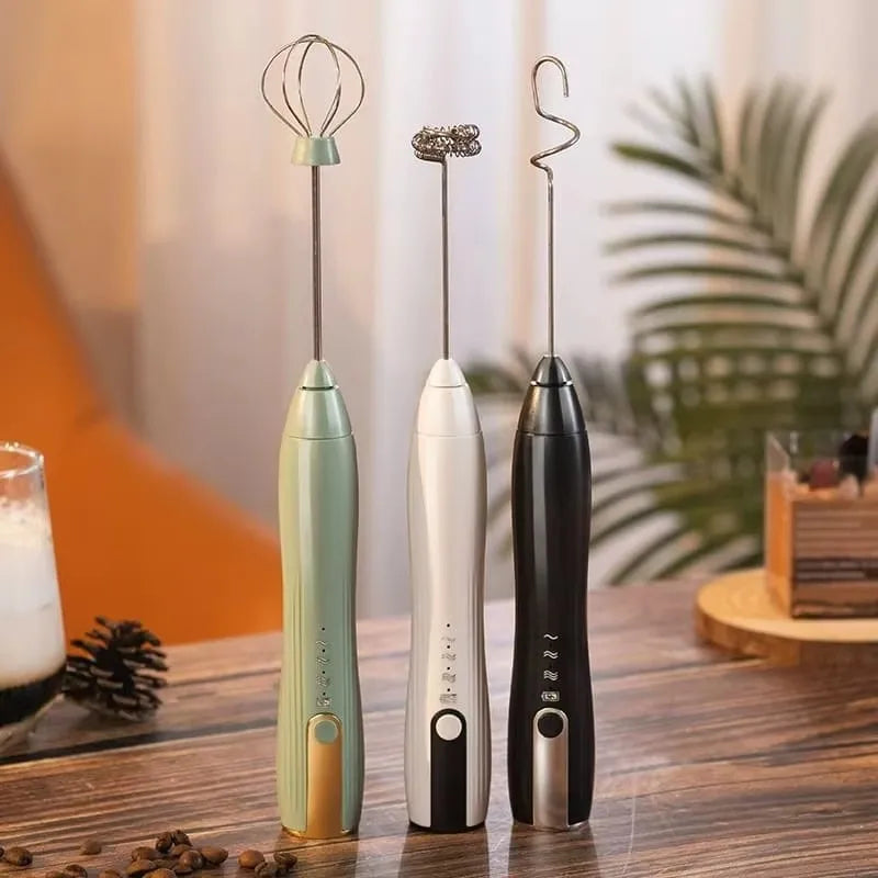 2-in-1 USB Rechargeable Electric Egg Beater & Milk Frother — Double Head Whisk