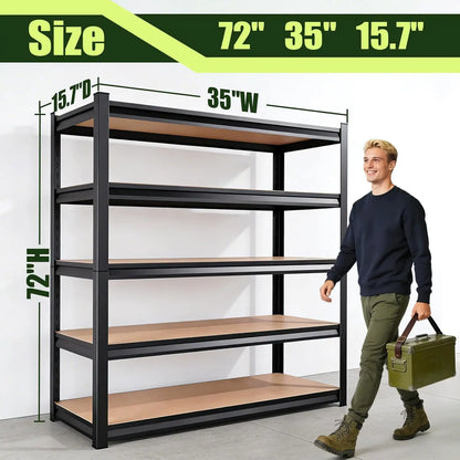 2000LBS Heavy Duty Garage Shelving Unit — 5-Tier Adjustable Metal Storage Shelves