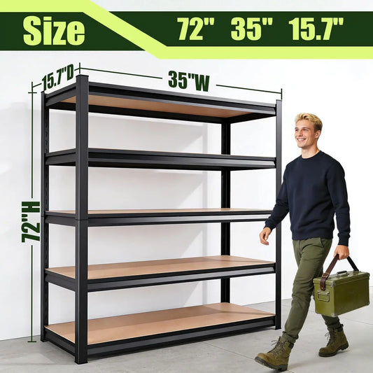 2000LBS Heavy Duty Garage Shelving Unit — 5-Tier Adjustable Metal Storage Shelves