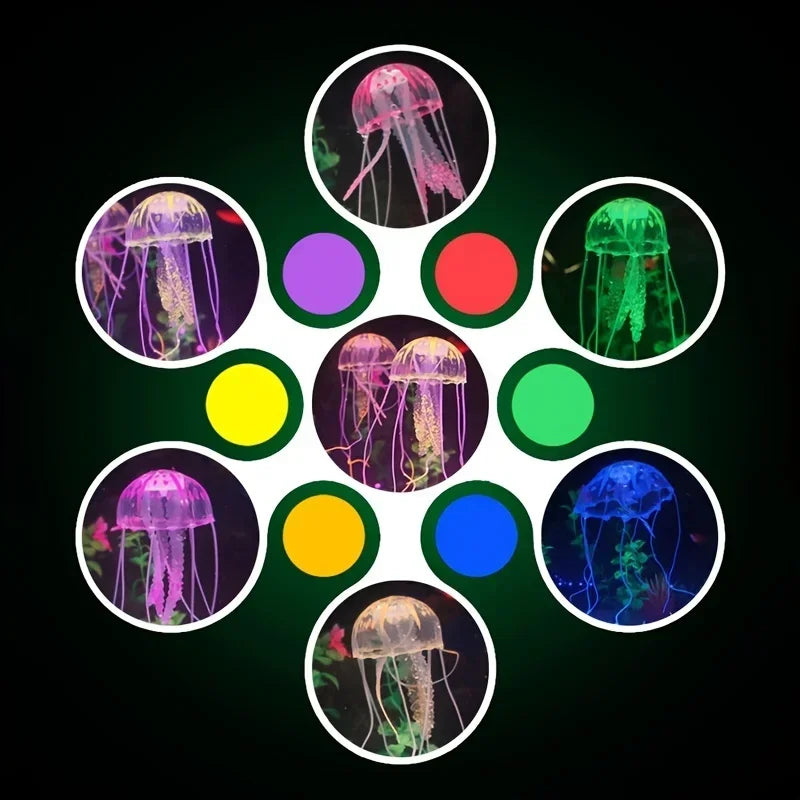 Artificial Glow Jellyfish Aquarium Decoration — Luminous Fish Tank Ornament