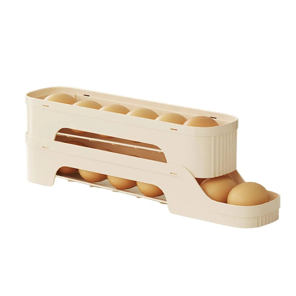 Durable Slide Egg Organizer Rack — 2, 3 & 4 Layer | Large Capacity Fridge Storage Box