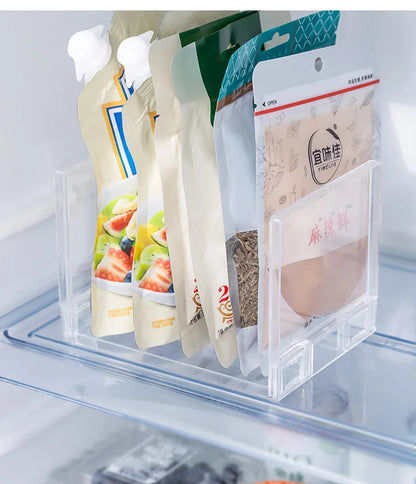 Layered Refrigerator Shelf Organizer — Transparent Stackable Storage Rack