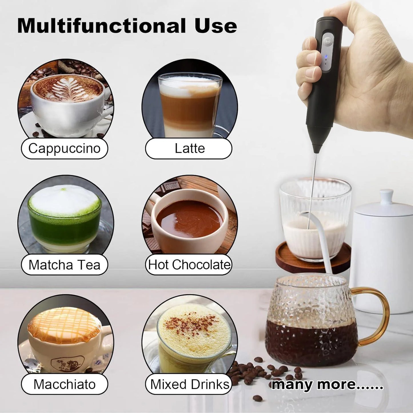 Mini Milk Frother — USB Rechargeable 3-Speed Electric Foam Maker & Coffee Whisk
