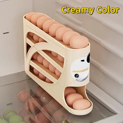3-Tier Rolling Egg Storage Container for Fridge — Holds 24 Eggs
