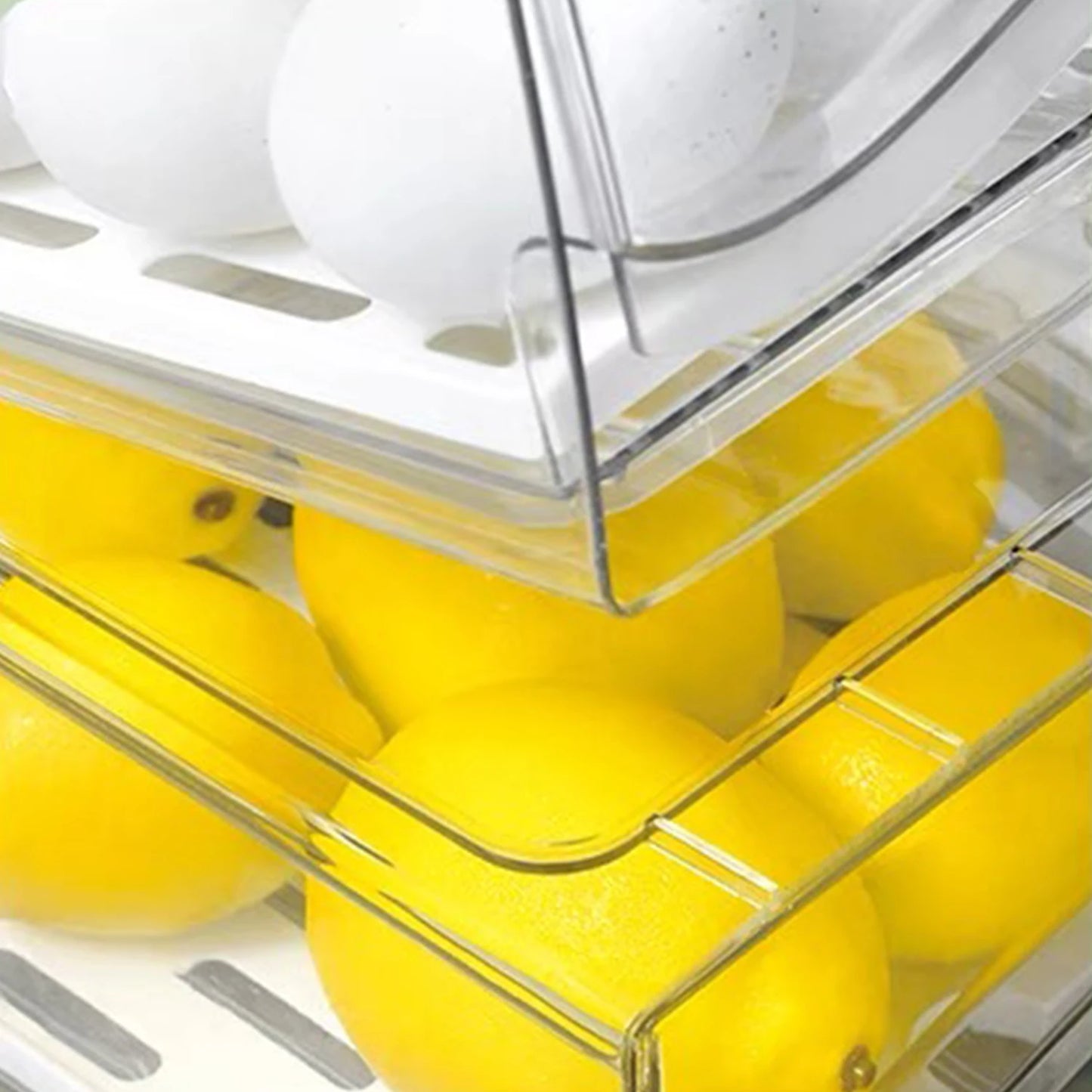 Stackable Fridge Organizer Bins — Reusable Food Storage Containers