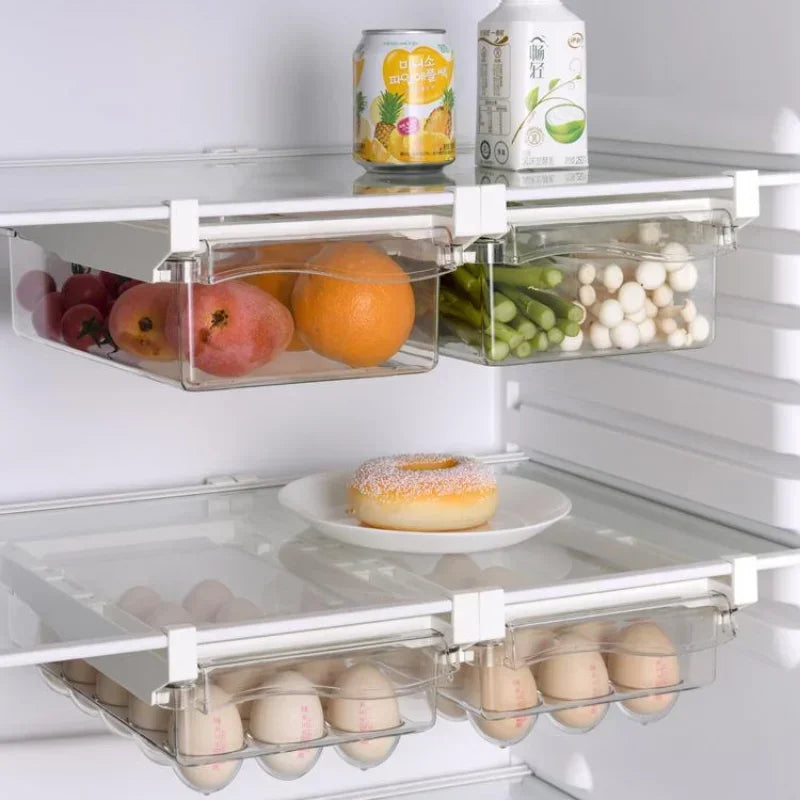 Under-Shelf Fridge Organizer — Egg, Fruit & Fresh Food Storage Rack