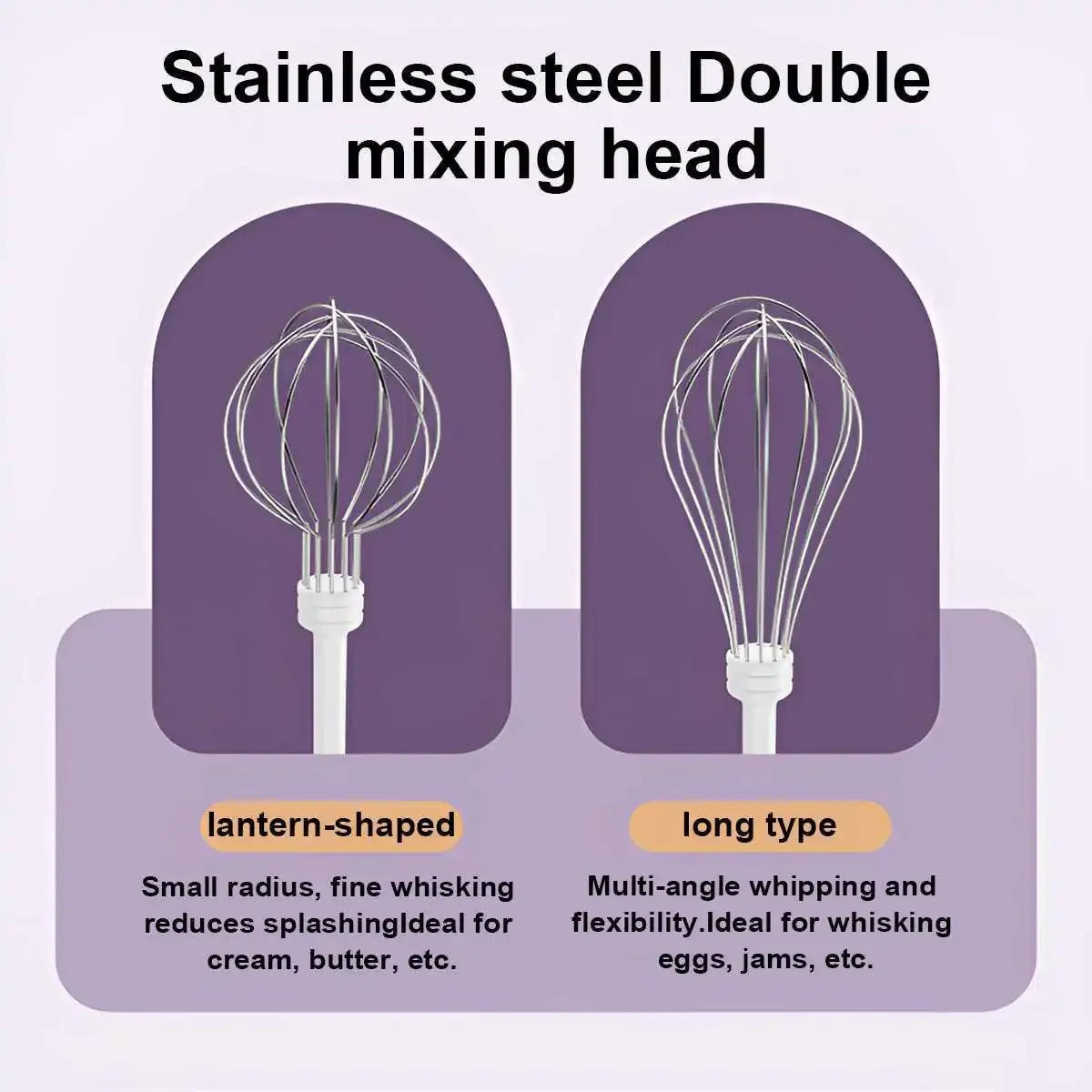 Wireless Electric Egg Beater — Handheld Food Mixer with 3 Speed Settings
