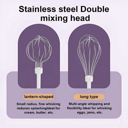 Wireless Electric Egg Beater — Handheld Food Mixer with 3 Speed Settings