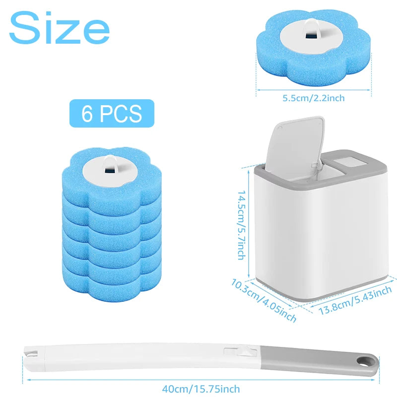 Disposable Toilet Brush – One-Click Replacement Heads, Wall Mounted