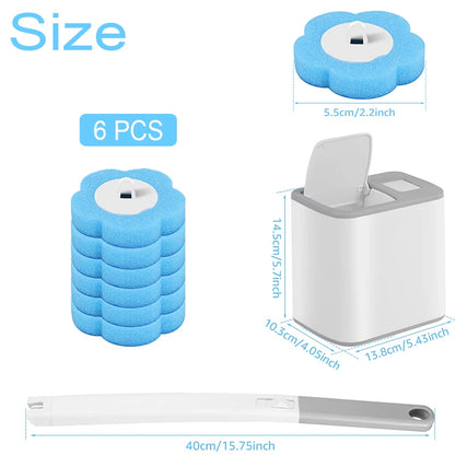 Disposable Toilet Brush – One-Click Replacement Heads, Wall Mounted